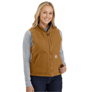 Women's Sherpa Lined Vest - Relaxed Fit - Washed Duck - Carhartt Brown